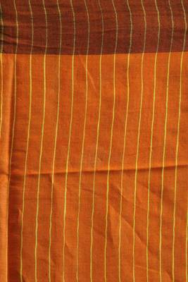 Orange Gheecha Saree With Yellow Pallu 4