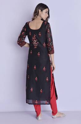 black chikankari dhoti set 3