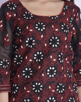 black chikankari dhoti set 4