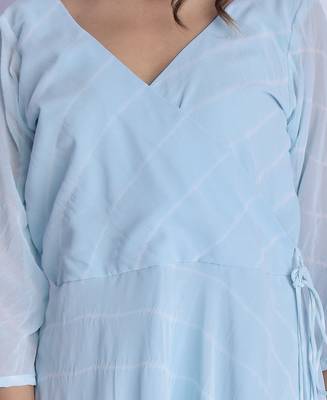 blue leheriya angrakha anarkali set 3