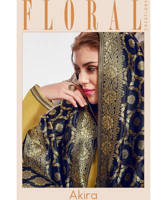 green embroidered chanderi unstitched salwar with dupatta 4