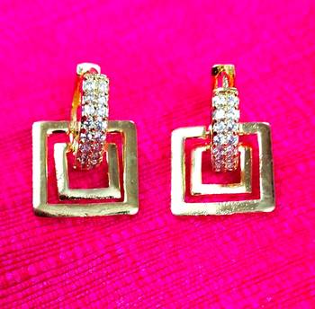 Indo Western Fashion Party Wear Square Earrings 1