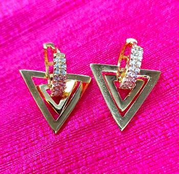 Indo Western Fashion Party Wear Triangle Earrings 1
