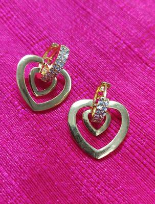 Indo Western Fashion Party Wear Heart Shape Earrings 1