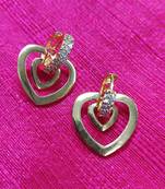 Indo Western Fashion Party Wear Heart Shape Earrings