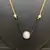 Gold American Diamond Round Pendant Mangalsutra Set With Earrings Black Beads Single Layer Short Chain