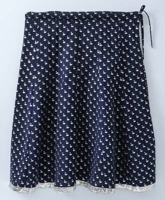 blue printed crepe kids lehenga choli 5