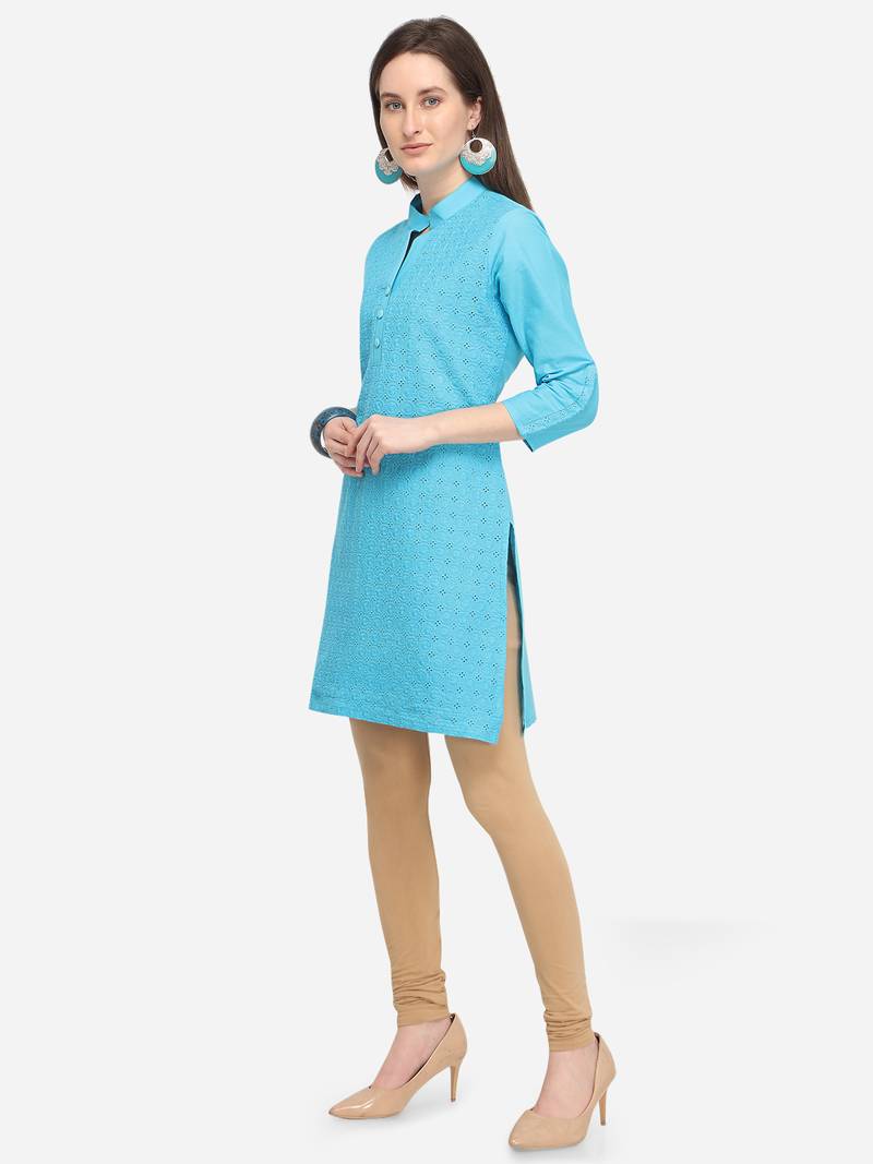 sky blue kurti colour combination