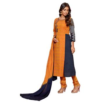 Orange embroidered cotton salwar 1