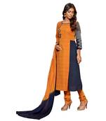 Orange embroidered cotton salwar