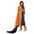Orange embroidered cotton salwar
