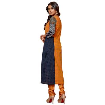 Orange embroidered cotton salwar 2