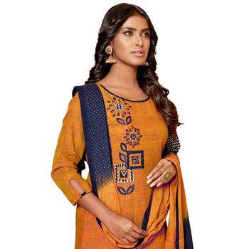 Orange embroidered cotton salwar 3