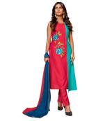 Multicolor embroidered jacquard salwar