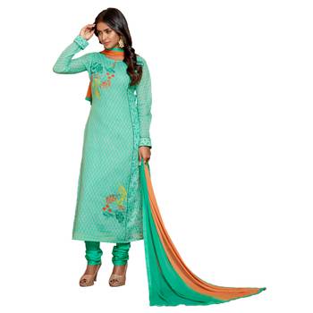 Green embroidered cotton salwar 1