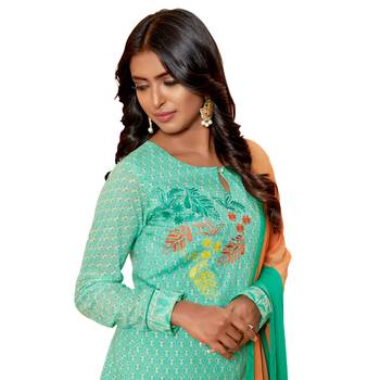 Green embroidered cotton salwar 3