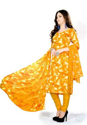 Yellow printed blended cotton salwar 2