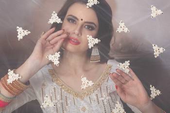 White embroidered net saree with blouse 3