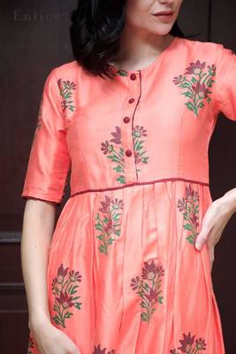 Coral Floral Kurta With Palazzo 3