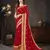 Red embroidered art silk saree with blouse
