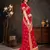 Red embroidered art silk saree with blouse