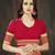 Red embroidered art silk saree with blouse