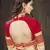 Red embroidered art silk saree with blouse