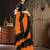 Orange plain georgette saree with blouse
