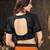 Orange plain georgette saree with blouse
