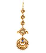 Blue cubic zirconia maang-tikka
