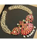 Gorgeous Gold Plated First Quality Kemp Stone Peacock Necklace