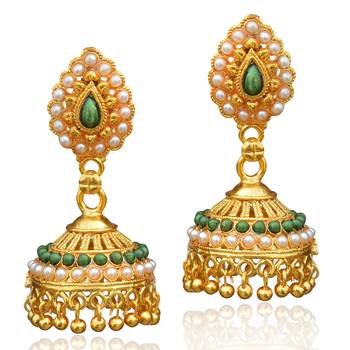 Green cubic zirconia earrings 1