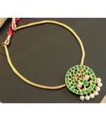 Beautiful Gold Plated Kemp Green Peacock Designer Necklace