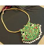 Beautiful Green Kemp Semi Precious Peacock Designer Necklace