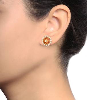 Pink cubic zirconia earrings 2