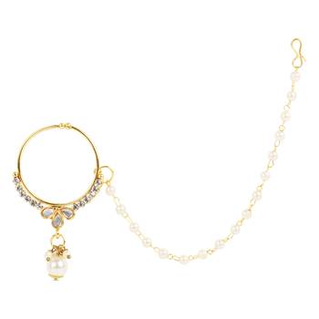 White cubic zirconia nose-ring 1