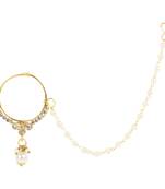 White cubic zirconia nose-ring