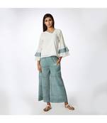 blue printed cotton stitched kurta sets