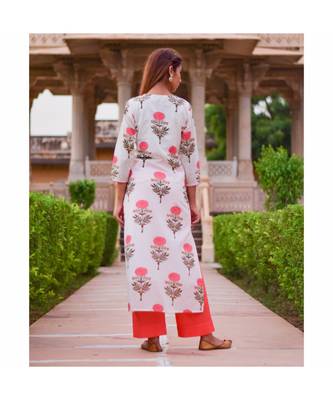 multicolor printed cotton stitched kurta sets 4
