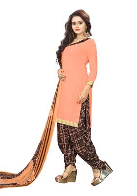 Orange printed blended cotton salwar 2