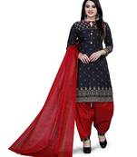 Black Printed Blended Cotton Salwar