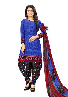 Blue Printed Blended Cotton Salwar 1