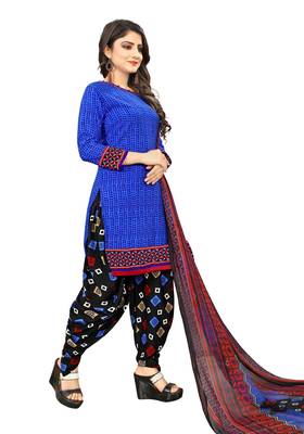Blue Printed Blended Cotton Salwar 2