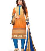 Yellow Printed Blended Cotton Salwar