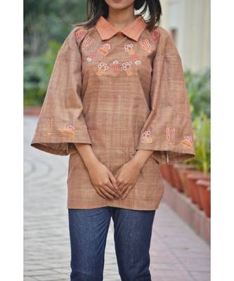 Brown Back Buttoned Knotted Cactus top 2