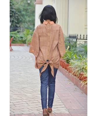 Brown Back Buttoned Knotted Cactus top 3
