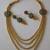 Golden, Green Maatar Mala Long Beads Brooch Necklace Set