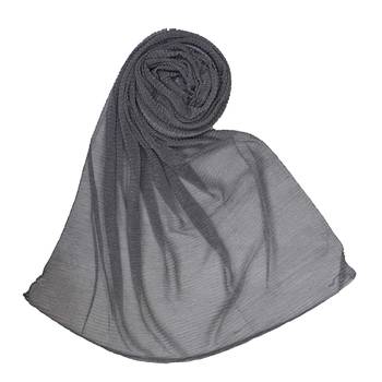 Grey Mesh Sparkling Crinkle Cotton Stole 1