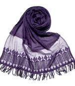 Purple Designer Hand Work String Studed Stole