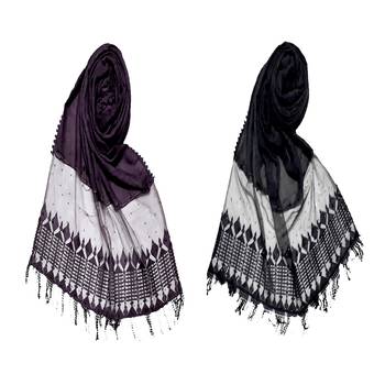 Multicolor Designer Hand Work String Studed Stole ( Set Of 2 Hijab) 1